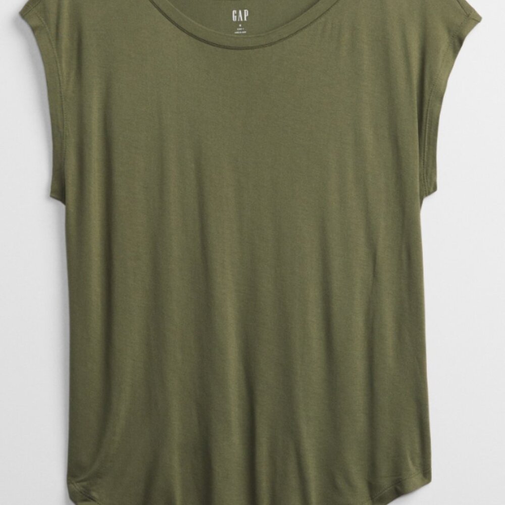 Gap Green Luxe Dolman Sleeve T-Shirt - Picture 3 of 9